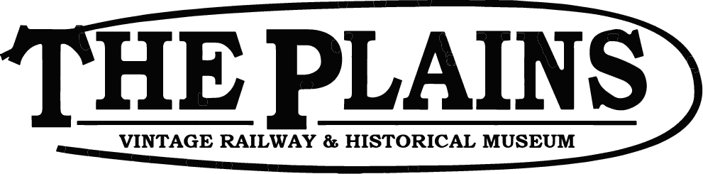 The Plains Vintage Railway & Historical Museum black logo